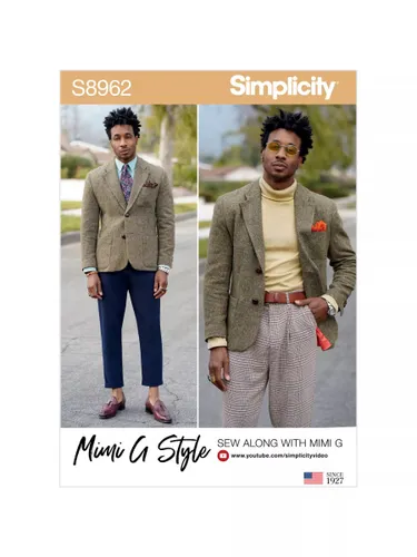 Simplicity Mimi G Style Men's Blazer Jacket Sewing Pattern, 8962 - Unisex
