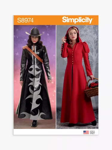 Simplicity Misses' Halloween Coat Costumes Sewing Pattern, S8974, R5 - Multi - Unisex