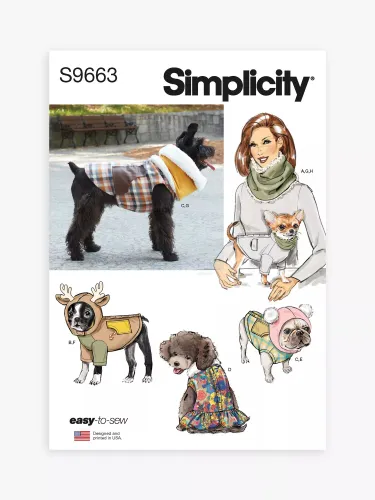 Simplicity Pet Coats with Optional Hoods and Cowls Sewing Pattern, S9663A - Unisex