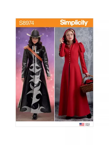 Simplicity Women's Costume Maxi Coat Sewing Pattern, 8974 - Unisex