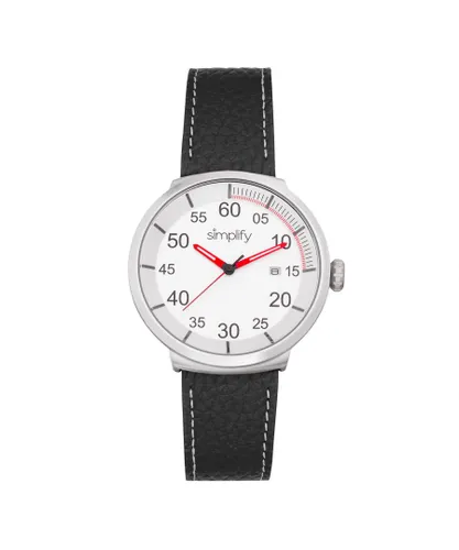 Simplify Unisex The 7100 Leather-Band Watch w/Date - Silver NA - One Size