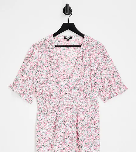 Simply Be peplum blouse in pink floral