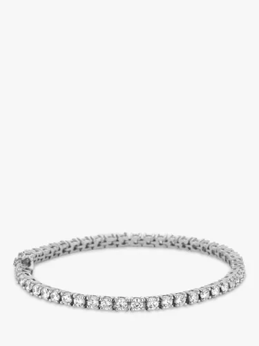Simply Silver Cubic Zirconia Tennis Bracelet, Silver/Clear - Silver/Clear - Female
