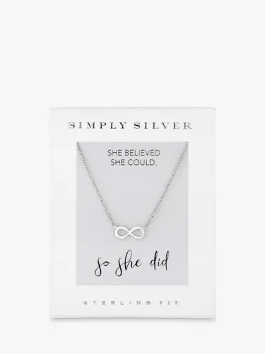 Simply Silver Infinity Pendant Necklace, Silver - Silver - Female
