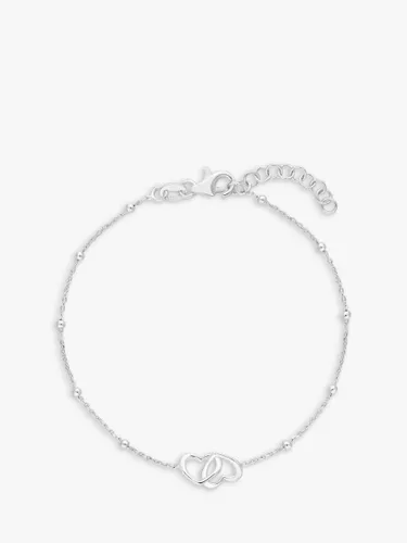 Simply Silver Interlink Heart Bracelet, Silver - Silver - Female