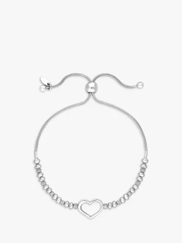 Simply Silver Open Heart Toggle Bracelet, Silver - Silver - Female