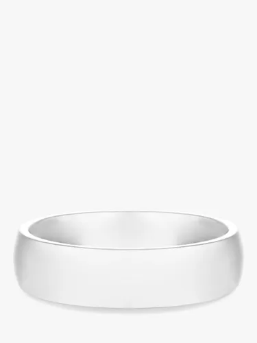 Simply Silver Polished Sterling Silver Wedding Band, Silver - Silver - Female - Size: K
