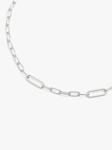 Simply Silver Sterling Silver Link Chain Necklace, Silver - Silver - Female