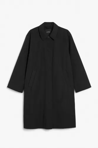 Single-breasted water-repellent coat - Black