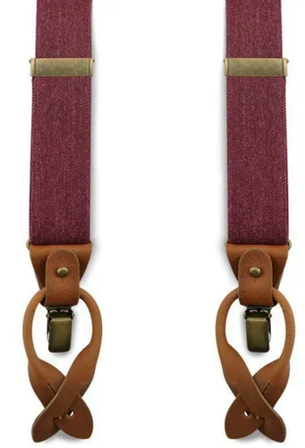 Sir Redman Luxury Suspenders Essential Bordeaux Burgundy Red