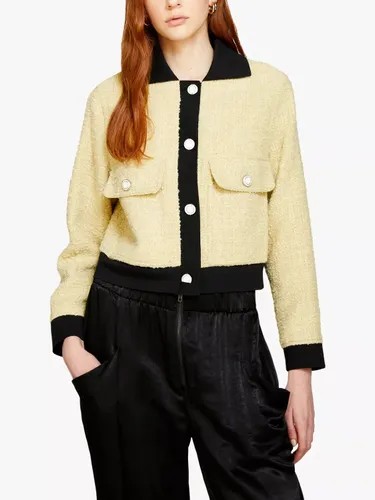 SISLEY BouclÃ© Wool Jacket, Light Yellow/Black - Light Yellow/Black - Female
