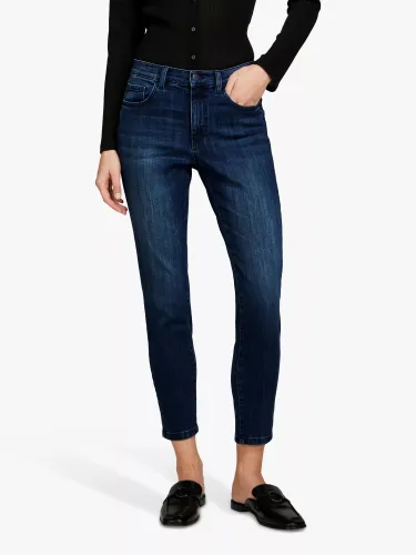 SISLEY Papeete Cropped Slim Leg Jeans - Dark Blue - Female