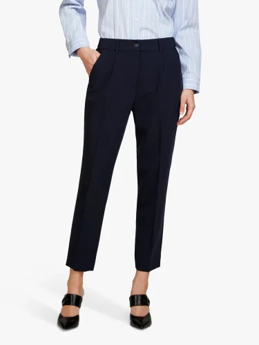 SISLEY Plain Tailored Cropped Trousers - Blue - Female