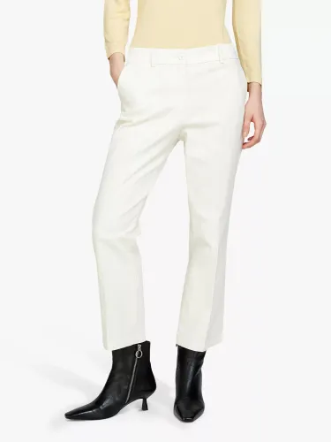 SISLEY Plain Tailored Cropped Trousers, Cream - Cream - Female