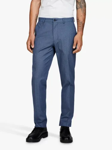 SISLEY Regular Fit Garment Dyed Trousers - Grey Blue - Male