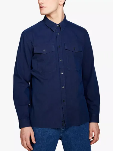 SISLEY Regular Fit Patch Pocket Shirt, Blue - Blue - Male