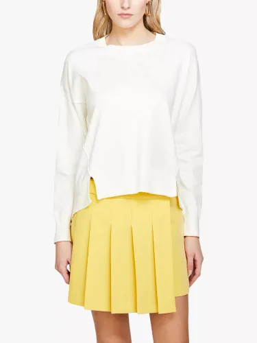 SISLEY Side Slit Cotton Sweatshirt - Cream - Female