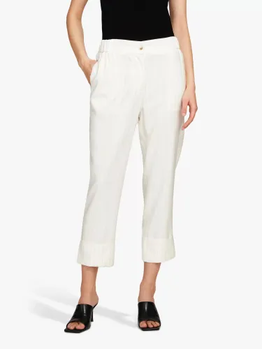 SISLEY Striped Flare Fit Cropped Trousers, White - White - Female