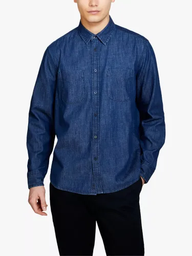 SISLEY Vintage Denim Shirt - Dark Blue - Male