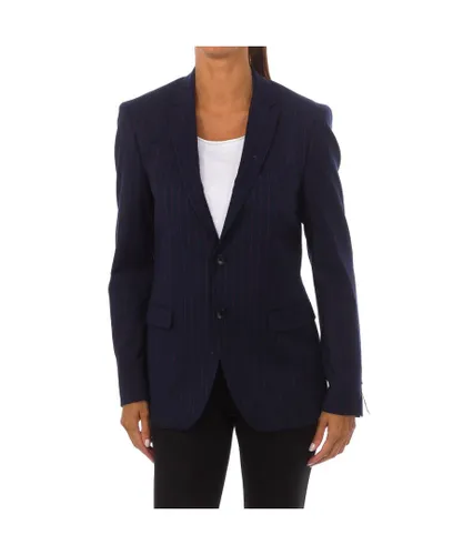 Sisley Womens Reminiscences blazer with lapel collar 2EI0526C9 women - Blue Cotton