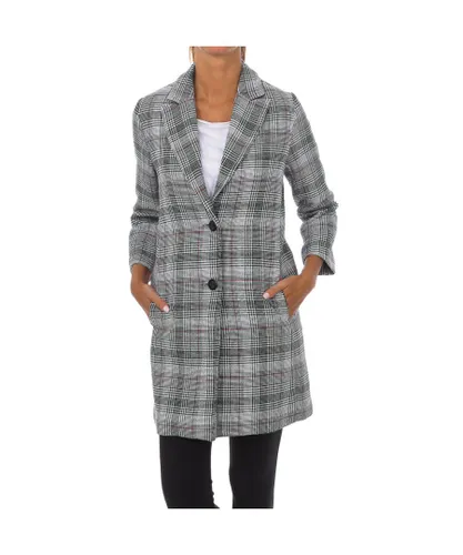 Sisley Womenss Lapel Collar Long Sleeve Lightweight Coat 2YH05K2T7 - Multicolour Cotton