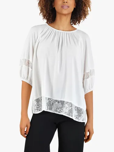 Sisters Point Eiya Loose Fitted Lace Top, Off White - Off White - Female