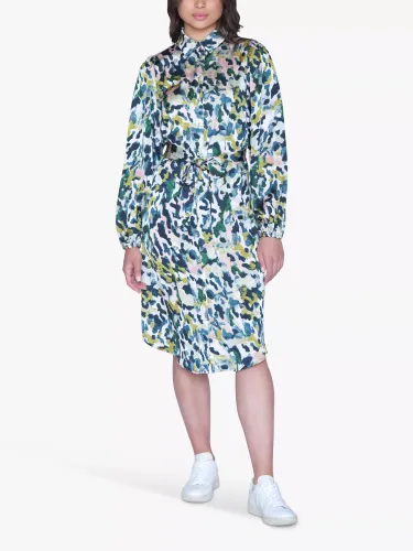 Sisters Point Ella Leopard Print Shirt Dress, Pine/Multi - Pine/Multi - Female