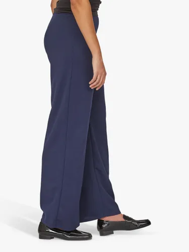 Sisters Point GLUT-PA.A Wide Leg Pull-On Jersey Trousers, Navy - Navy - Female