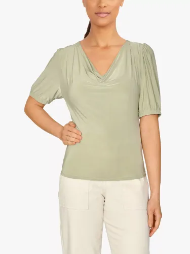 Sisters Point Waterfall Neckline Slim Fitted Top - Light Khaki - Female