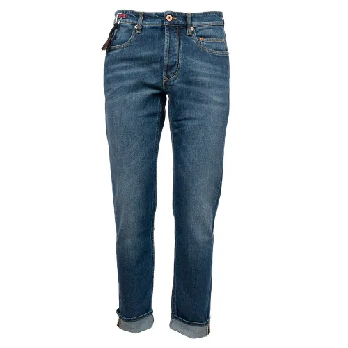 Siviglia , Regular Fit Cotton Blend 5 Pocket Jeans ,Blue male, Sizes: