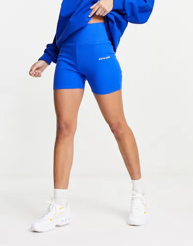 Sixth June co-ord ribbed shorts in blue