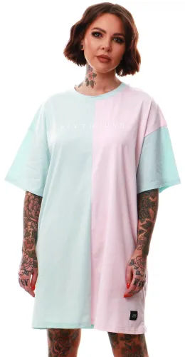 Sixth June Pink / Blue Bicolor T-Shirt Dress