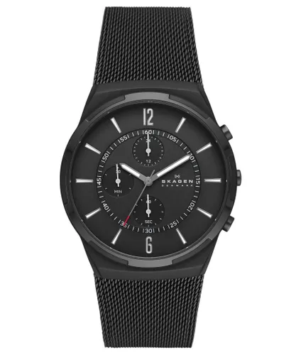 Skagen Melbye Chronograph Mens Black Watch SKW6802 Stainless Steel - One Size