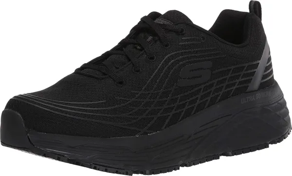 Skechers Arch Fit Lace Up Athletic Black Blk Womens Sneakers