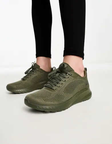 Skechers Bob Squad Chaos Face Off Trainer in Olive-Green