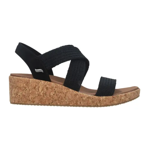 Skechers , Flat Sandals ,Black female, Sizes: