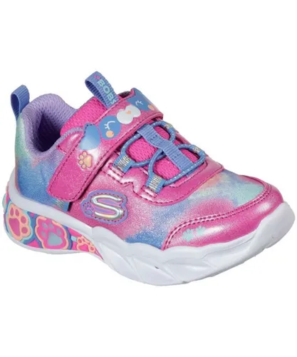 Skechers Girls Lil BOBS Pretty Paws Shoes Light Up - Pink
