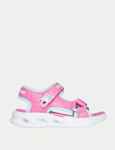 Skechers Girls Sola Glow Riptape Sandals (9½ Small - 3 Large) - 10.5S - Bright Pink, Bright Pink