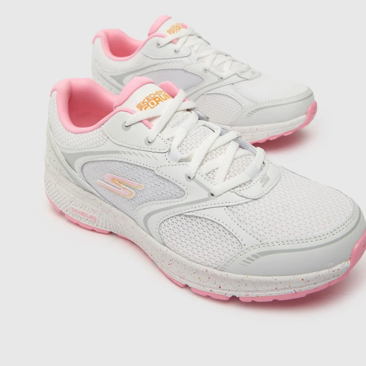 Skechers Go Run Consistent Runner Trainers In White & Pink