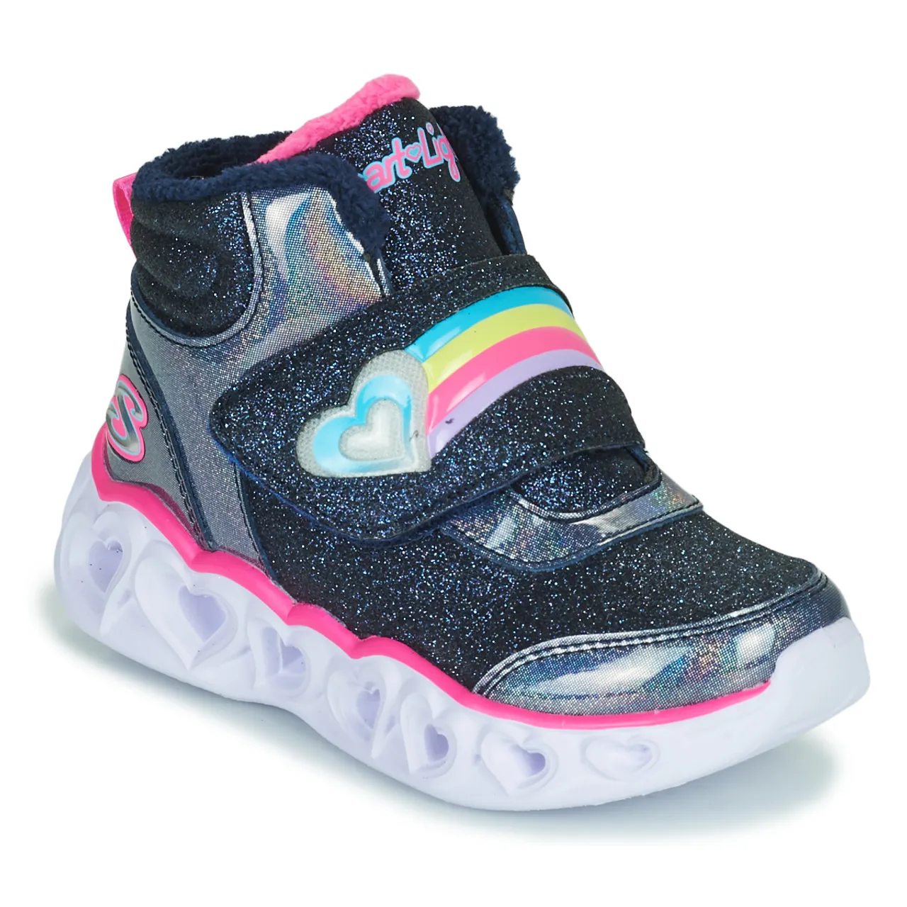 Skechers  HEART LIGHTS  girls's Children's Shoes (High-top Trainers) in Blue