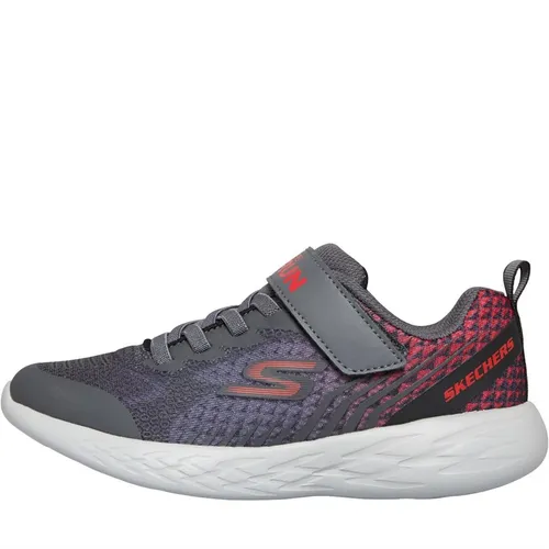 SKECHERS Junior Boys Go Run 600 Baxtux Trainers Charcoal Red