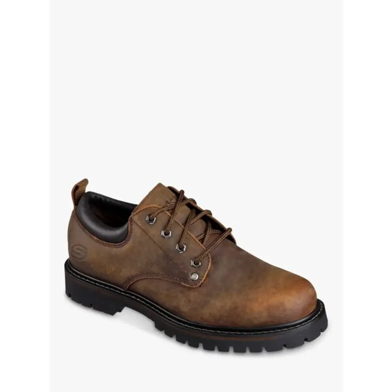 Skechers Leather Tom Cats Lace Up Oxford Shoes, Dark Brown - Dark Brown - Male