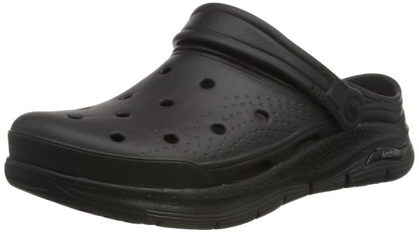 Skechers Men's Arch FIT Valiant Sliding Sandals, Black,