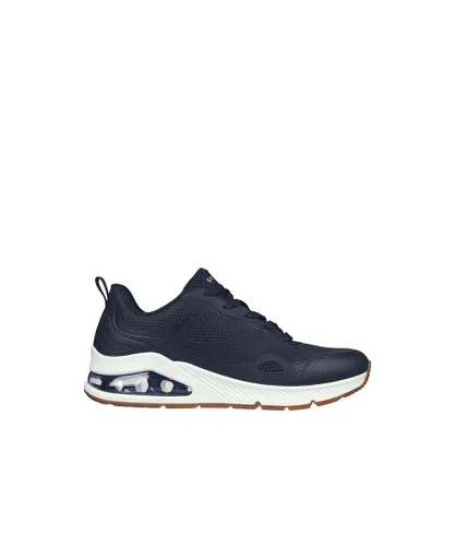 Skechers Mens Mesh Overlay Lace Up Trainers in Navy