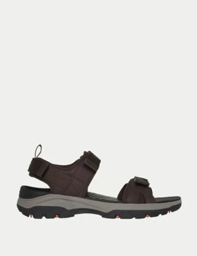 Skechers Mens Riptape Sandals - 8 - Chocolate, Chocolate,Olive,Black