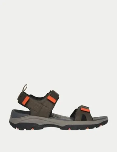 Skechers Mens Riptape Sandals - 8 - Olive, Olive,Chocolate,Black