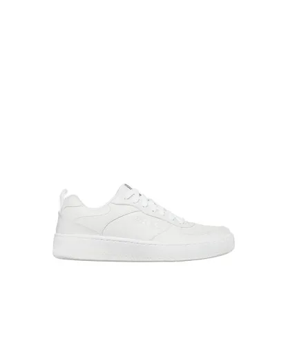 Skechers Mens Sport Court Trainers in White Leather