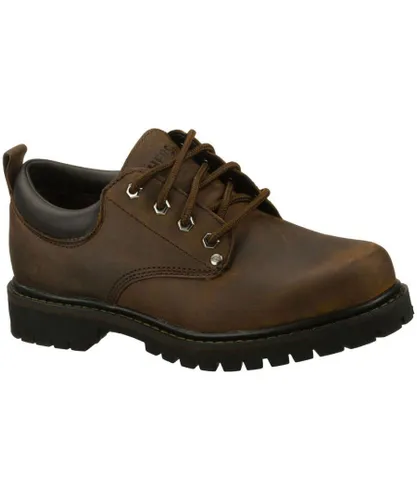 Skechers Mens Tom Cats Lace Up Padded Thick Leather Oxford Shoes - Brown