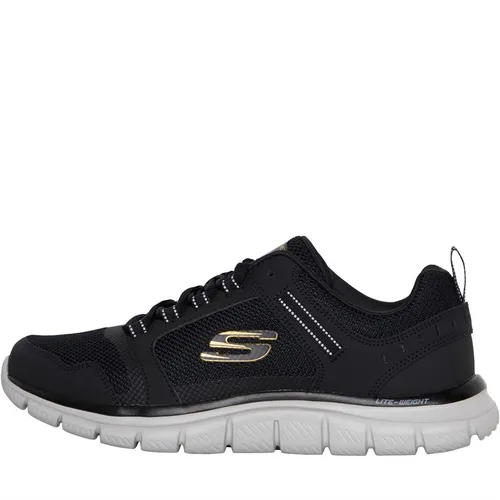 SKECHERS Mens Track Knockhill Trainers Black/Gold