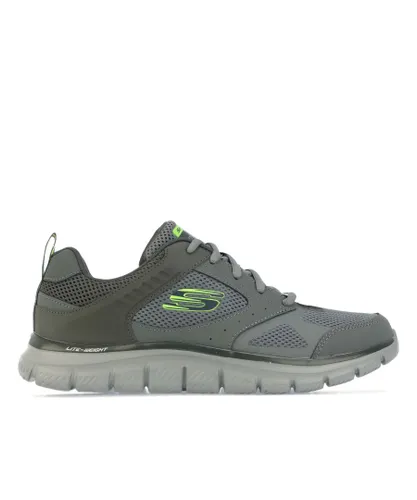 Skechers Mens Track Syntac Trainers in Charcoal Leather